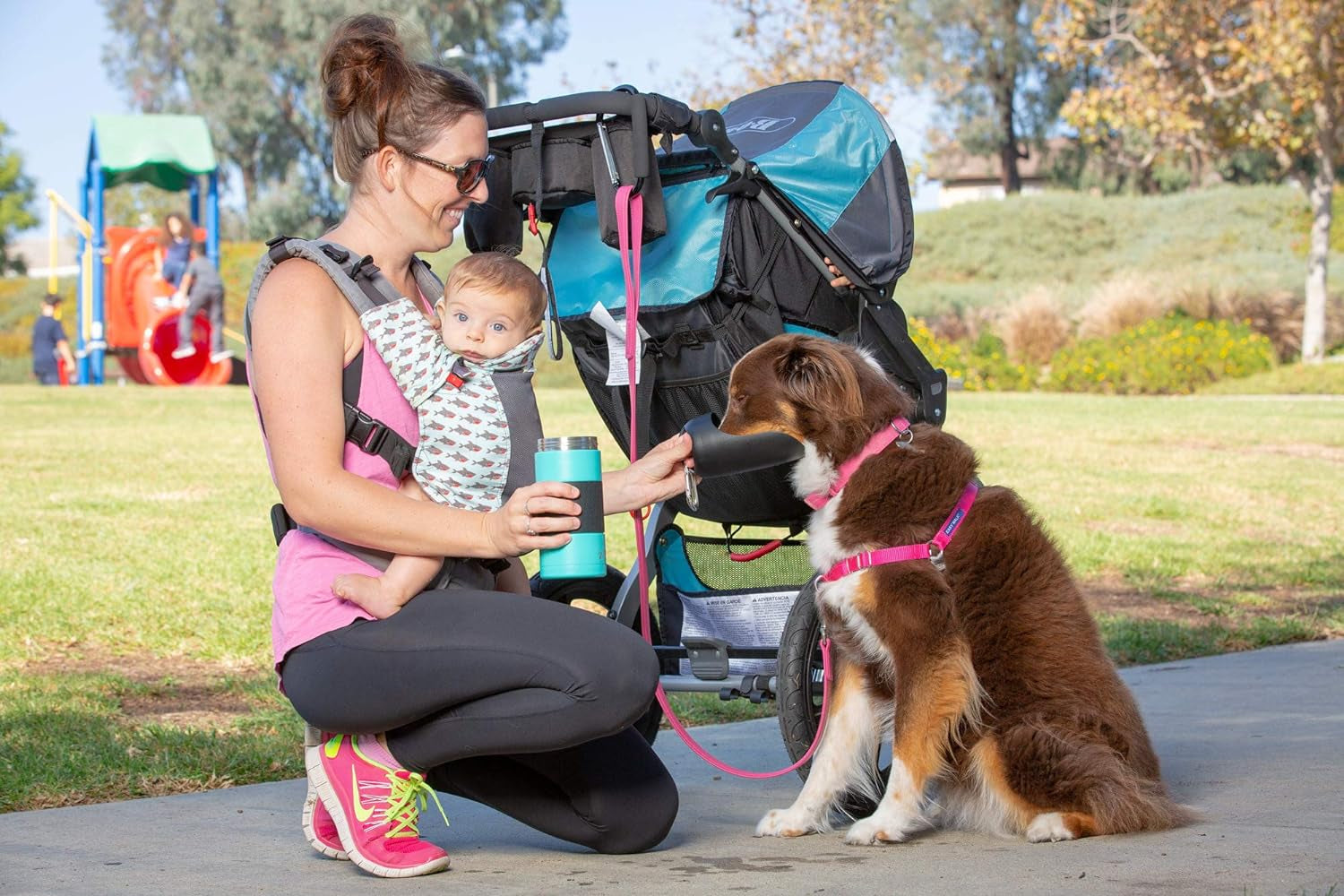 Portable Dog Water Bottle & Dog Water Bottle Dispenser (New - Large 22Oz Water & Food Dispenser) Insulated 2 Wall Stainless Steel - Optimal Cool Water Temp - Perfect Dog Travel Water Bottle